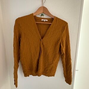 Madewell ochre checkered Cardigan Sweater